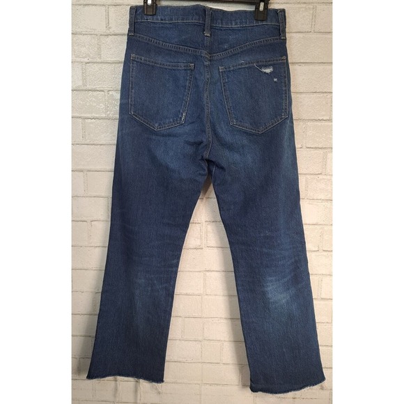 Gap Denim Jeans Women's Size 4/27 R High Rise Medium Wash Ankle Flare Raw Hem - Picture 4 of 8